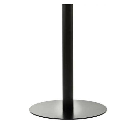 Metropolitan Round Clear Glass Dining Table With Matt Black Steel Base