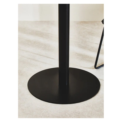 Metropolitan Round Clear Glass Dining Table With Matt Black Steel Base