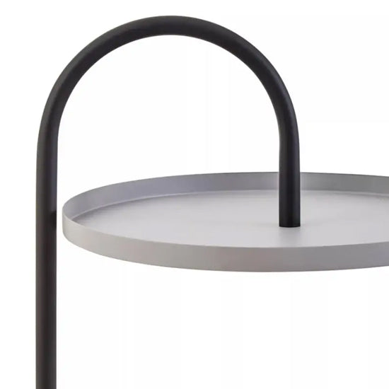 Trosa Grey Metal Side Table With Black Metal Frame