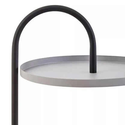 Trosa Grey Metal Side Table With Black Metal Frame