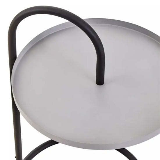 Trosa Grey Metal Side Table With Black Metal Frame