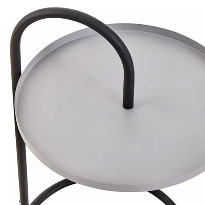 Trosa Grey Metal Side Table With Black Metal Frame