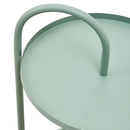 Trosa Round Metal Hanging Top Side Table In Green