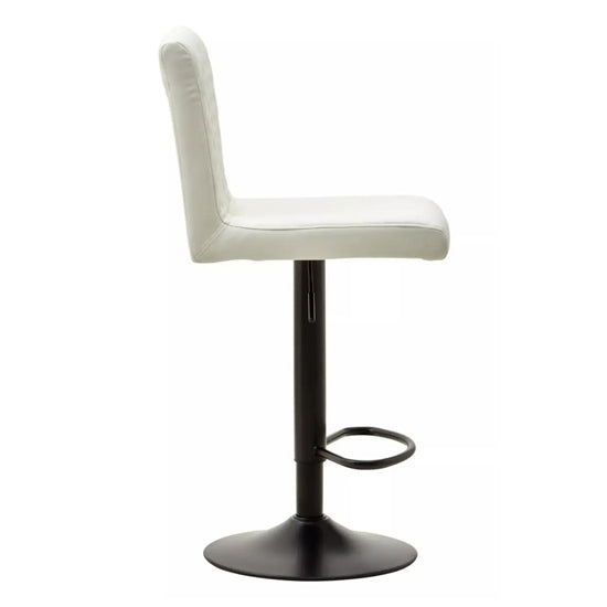Baina High Back White Leather Effect Bar Chairs In Pair