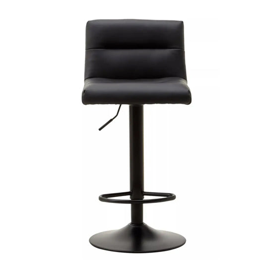 Baina Black Faux Leather Effect Bar Stools In Pair