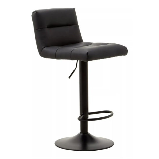 Baina Black Faux Leather Effect Bar Stools In Pair