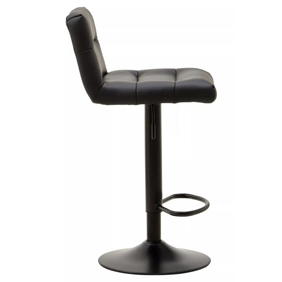 Baina Black Faux Leather Effect Bar Stools In Pair