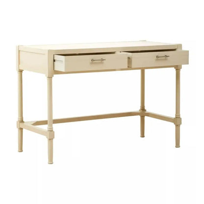 Heritage Wooden Computer Desk With Two Drawers In Antique Pearl
