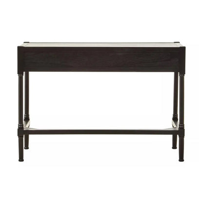 Heritage Wooden Computer Desk With Two Drawers In Black
