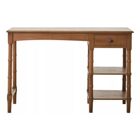 Heritage Natural Wooden Computer Desk In Brown