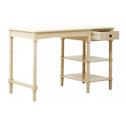 Heritage Pine Wooden Computer Desk In Antique Pearl