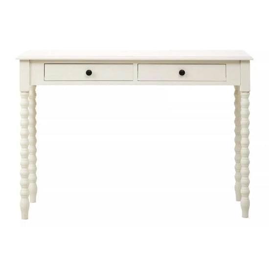 Heritage Wooden Computer Desk With Two Drawers In Ivory