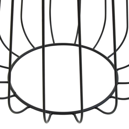 Hayes Textile Fabric Tall Cage Stool With Black Metal Frame