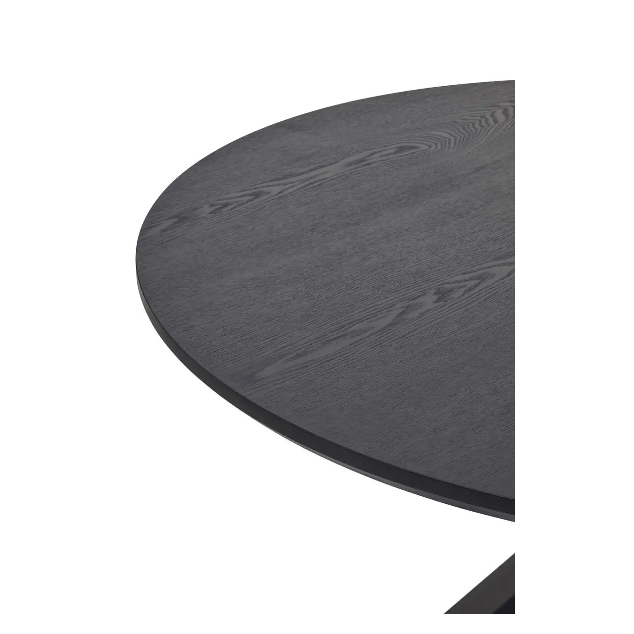 Salford Wooden Dining Table In Black With Black Metal Legs