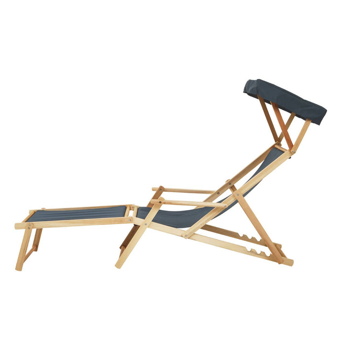 Beauport Oxford Fabric Lounger In Khaki