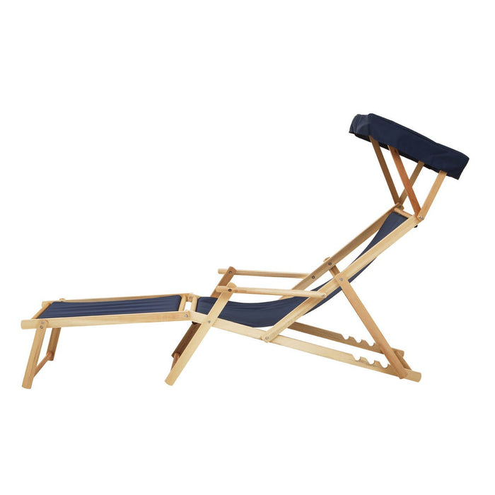 Beauport Oxford Fabric Lounger In Blue