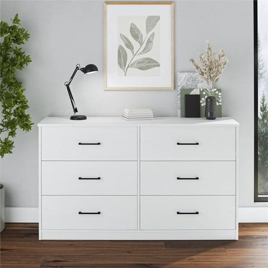 Brez Wooden Chest Of 6 Drawers In White