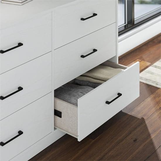Brez Wooden Chest Of 6 Drawers In White