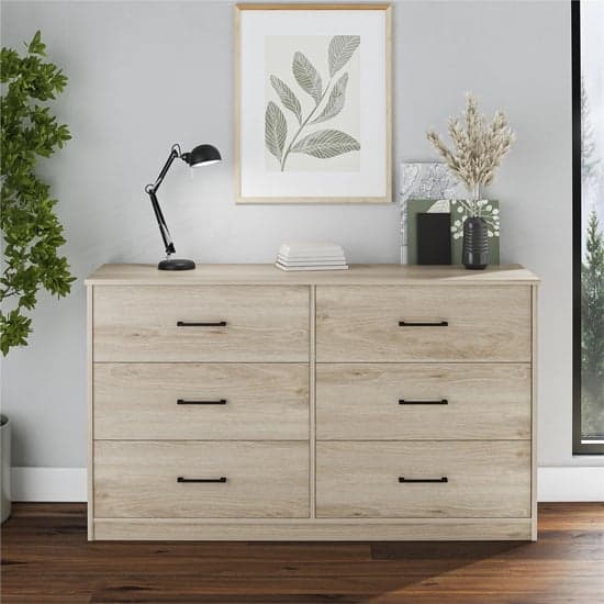 Brez Wooden Chest Of 6 Drawers In Light Oak