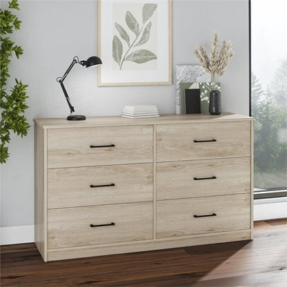Brez Wooden Chest Of 6 Drawers In Light Oak