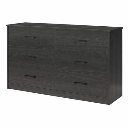 Brez Wooden Chest Of 6 Drawers In Black Oak