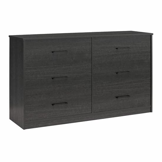 Brez Wooden Chest Of 6 Drawers In Black Oak