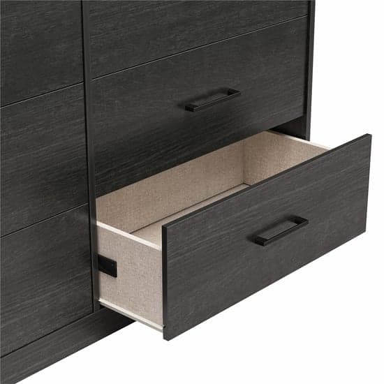 Brez Wooden Chest Of 6 Drawers In Black Oak