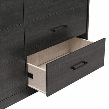 Brez Wooden Chest Of 6 Drawers In Black Oak