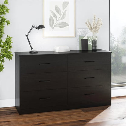 Brez Wooden Chest Of 6 Drawers In Black Oak