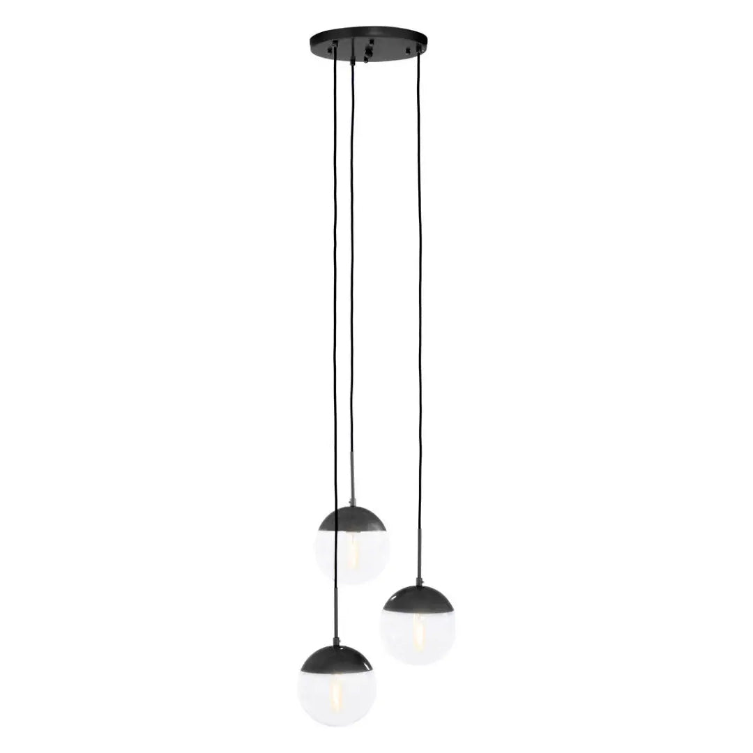 Revive 3 Lights Ceiling Pendant Light In Black