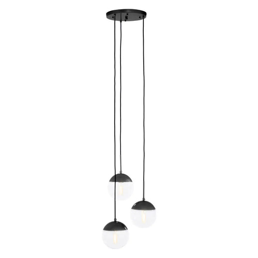 Revive 3 Lights Ceiling Pendant Light In Black