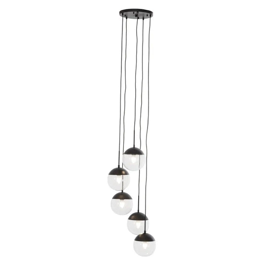 Revive 5 Lights Ceiling Pendant Light In Black