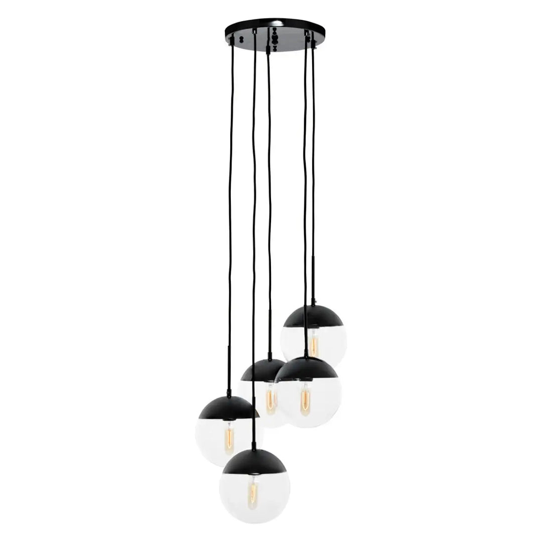 Revive 5 Lights Ceiling Pendant Light In Black