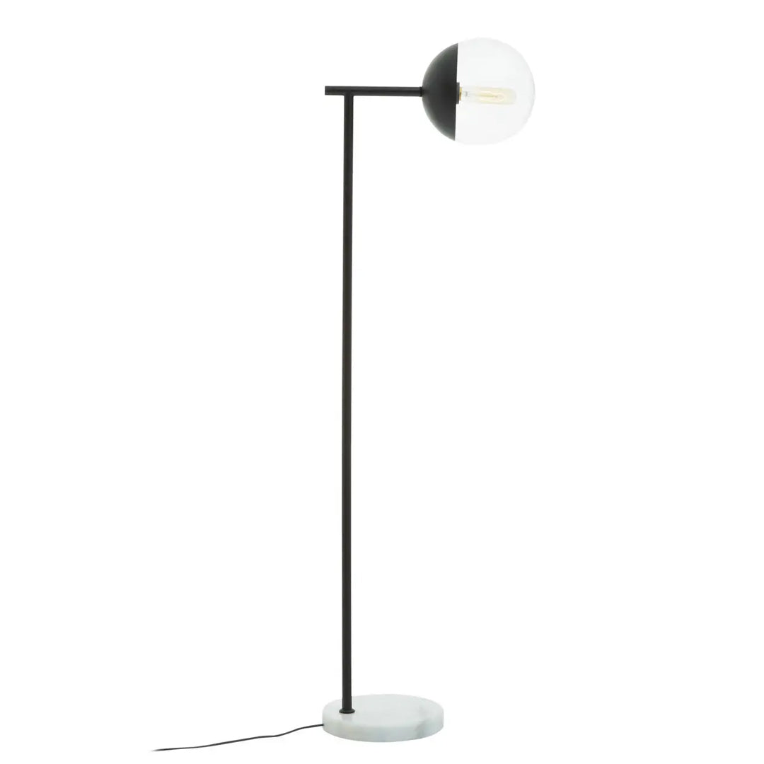 Revive Clear Glass Shade Floor Lamp With White Marble Base