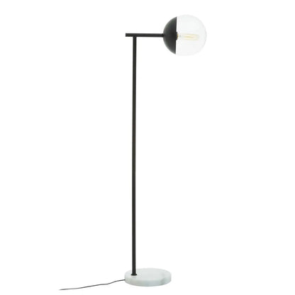 Revive Clear Glass Shade Floor Lamp With White Marble Base