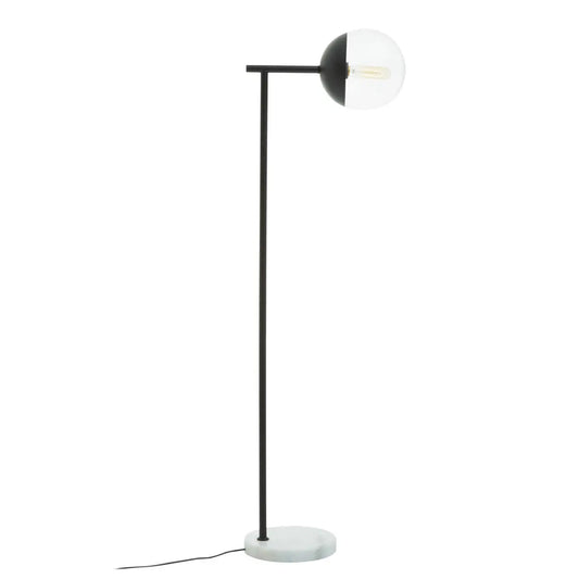 Revive Clear Glass Shade Floor Lamp With White Marble Base