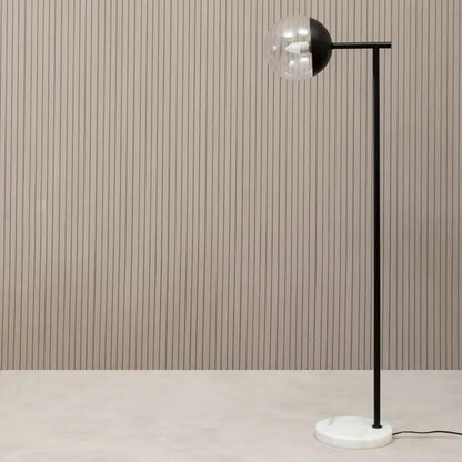 Revive Clear Glass Shade Floor Lamp With White Marble Base