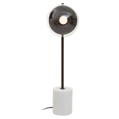 Revive Clear Glass Shade Table Lamp With White Marble Base