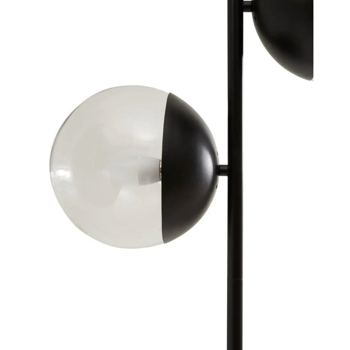 Revive 2 Lights Floor Lamp In Black With White Marble Base
