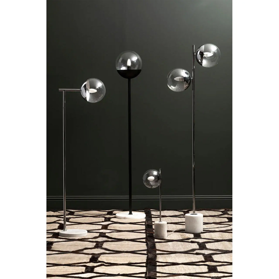 Revive 2 Lights Clear Glass Shade Floor Lamp In Chrome
