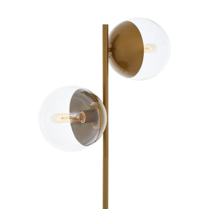 Revive 2 Lights Floor Lamp In Gold With White Marble Base
