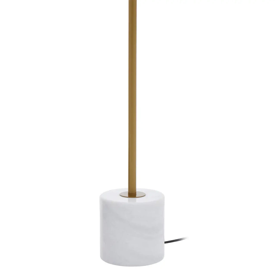 Revive 2 Lights Floor Lamp In Gold With White Marble Base