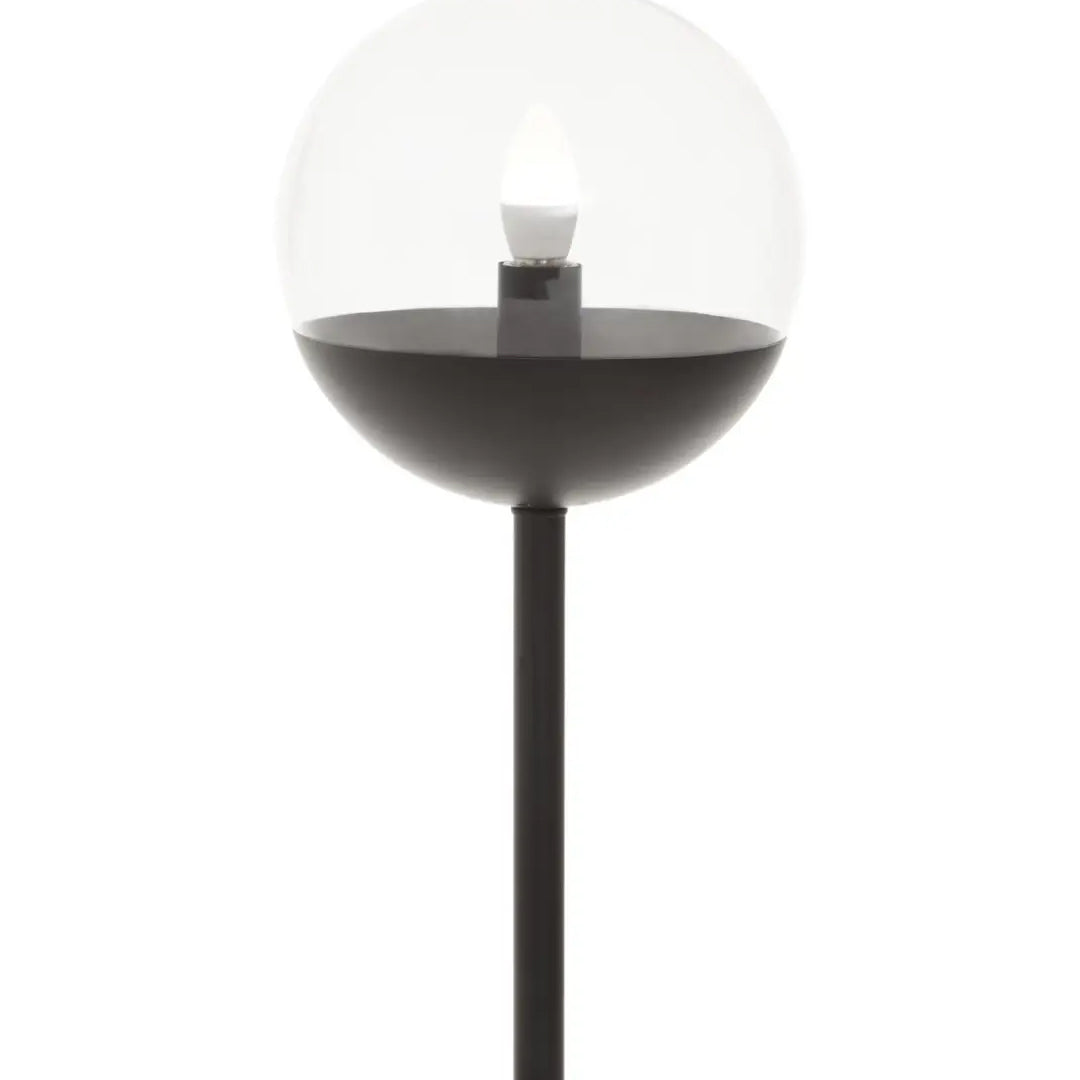 Revive Clear Glass Shade Tall Floor Lamp With White Marble Base