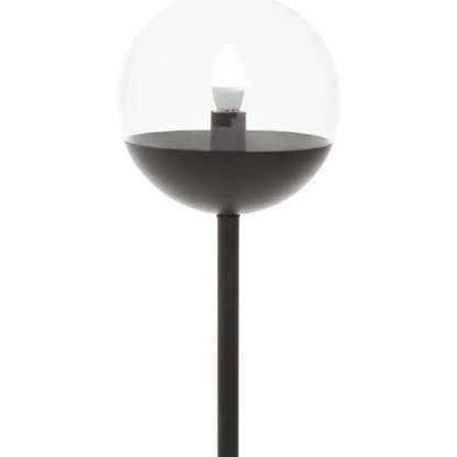 Revive Clear Glass Shade Tall Floor Lamp With White Marble Base