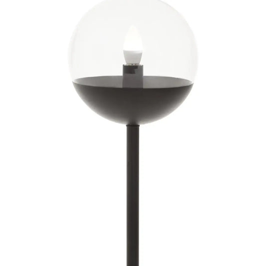 Revive Clear Glass Shade Tall Floor Lamp With White Marble Base