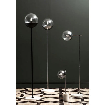 Revive Clear Glass Shade Tall Floor Lamp With White Marble Base