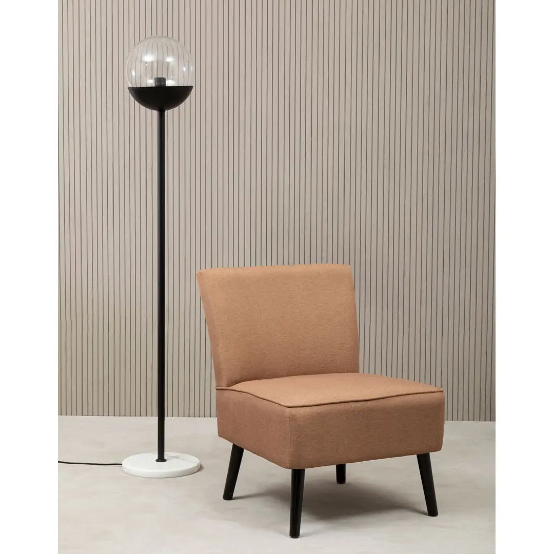 Revive Clear Glass Shade Tall Floor Lamp With White Marble Base
