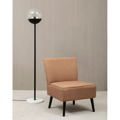 Revive Clear Glass Shade Tall Floor Lamp With White Marble Base