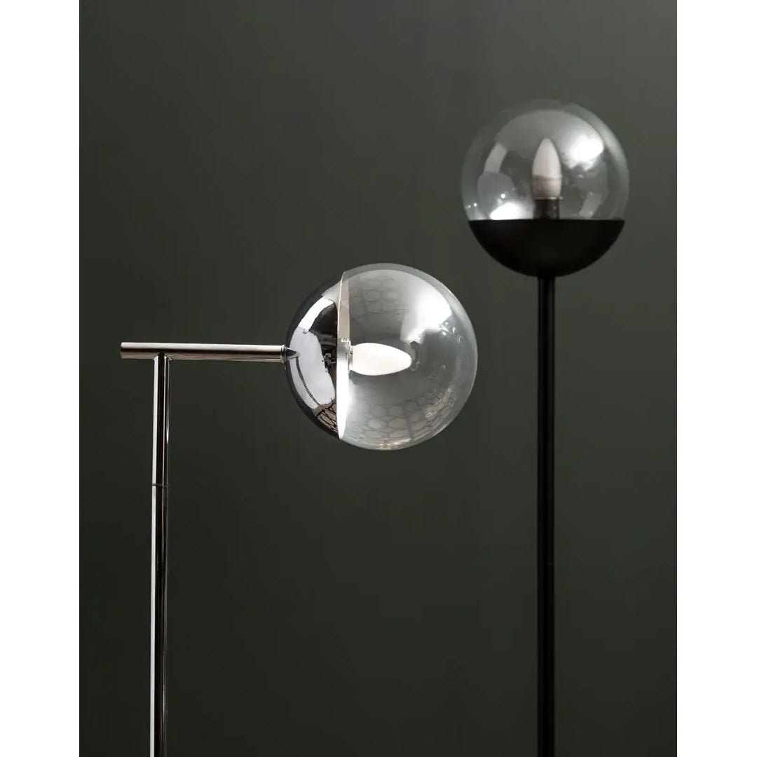Revive Clear Glass Shade Tall Floor Lamp With White Marble Base