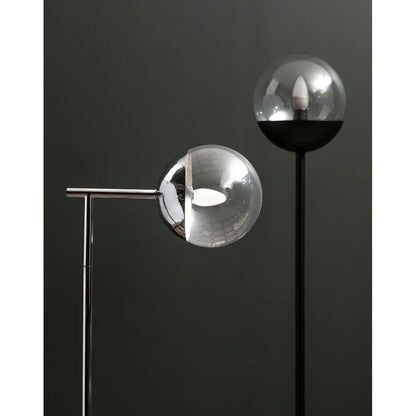 Revive Clear Glass Shade Tall Floor Lamp With White Marble Base
